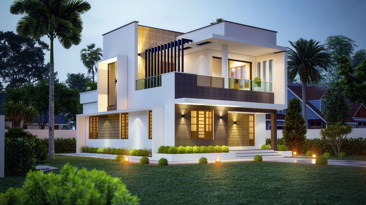 Smart home with smart home security installation.